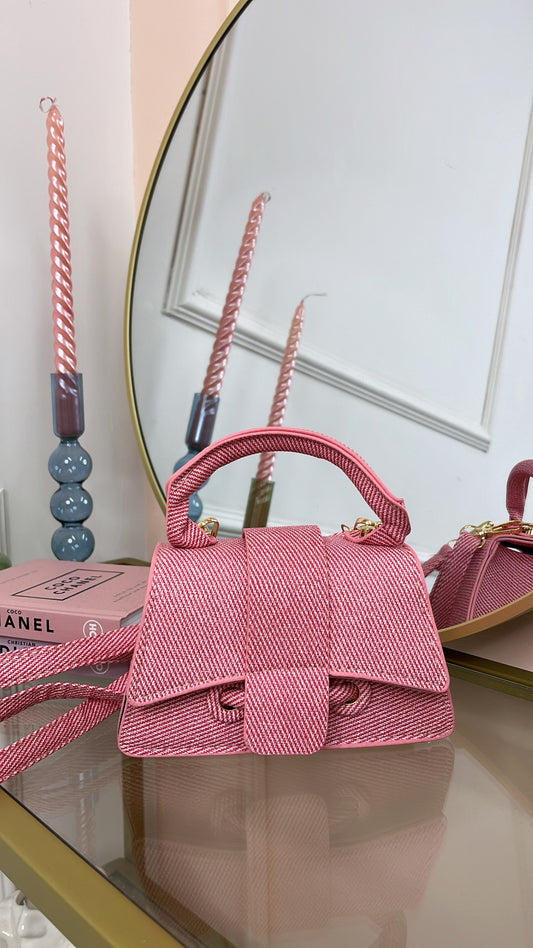 LUCIA pink textured mini bag