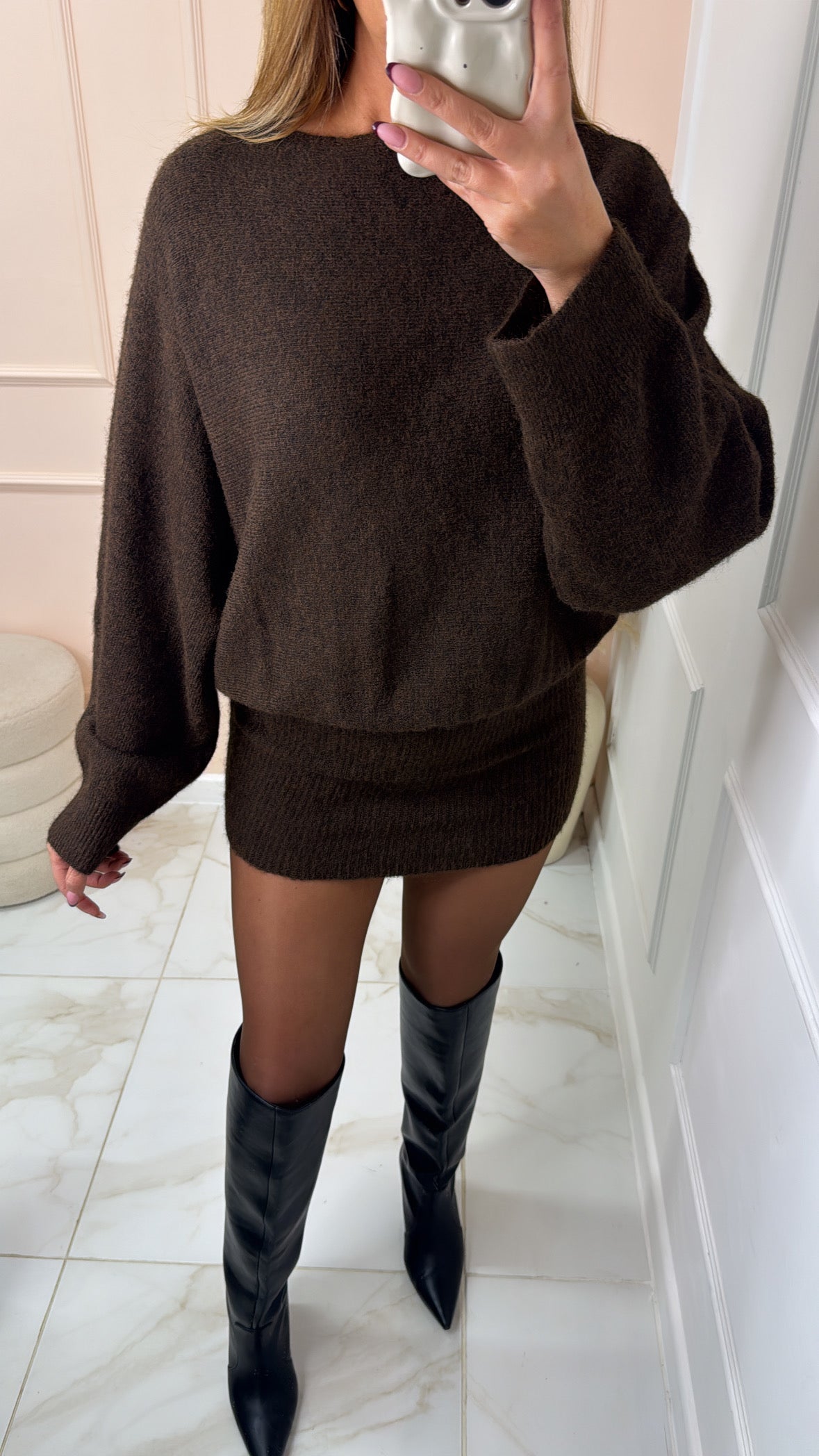 CAMILLA brown jumper dress