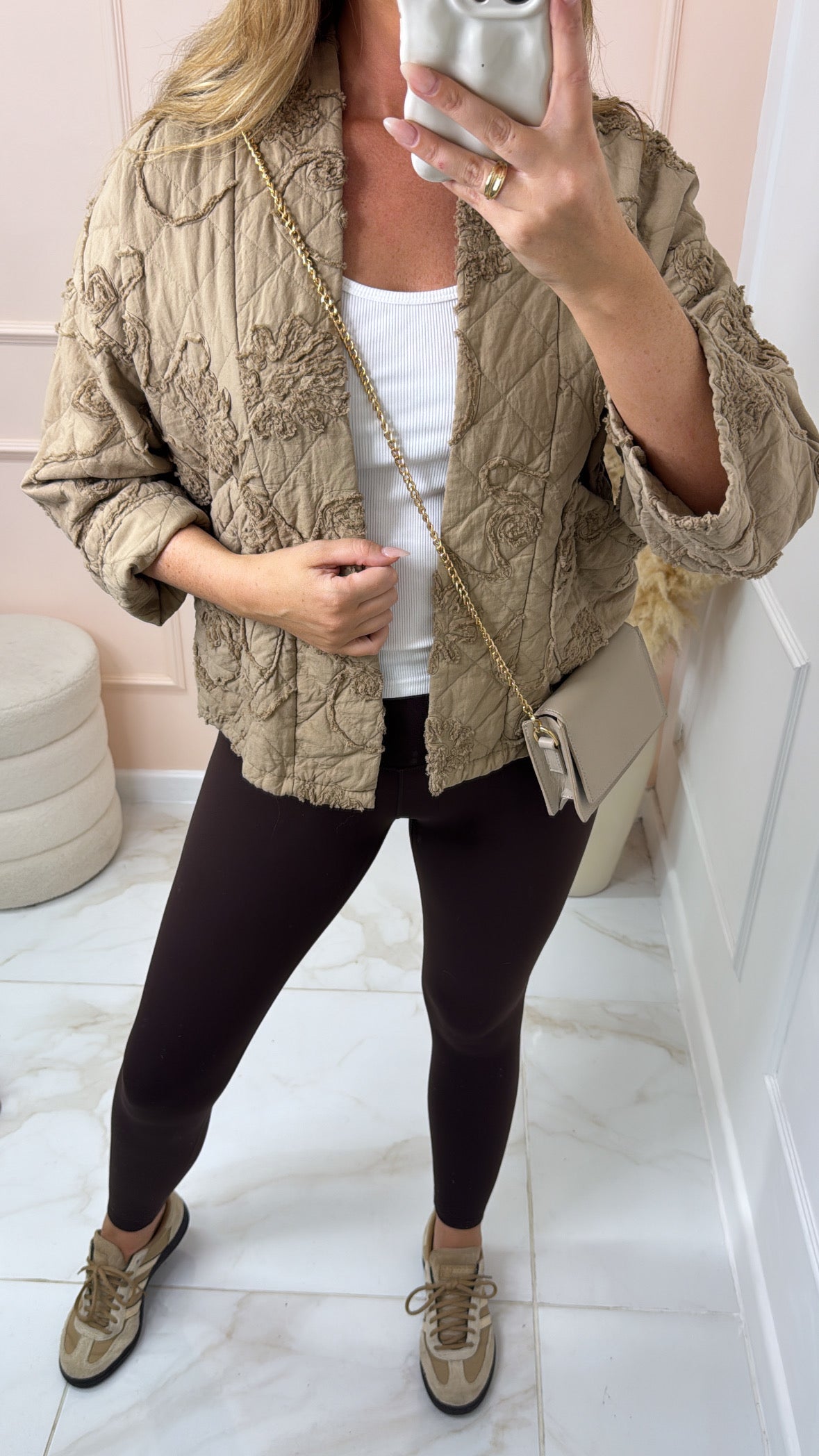 RILEY taupe textured jacket