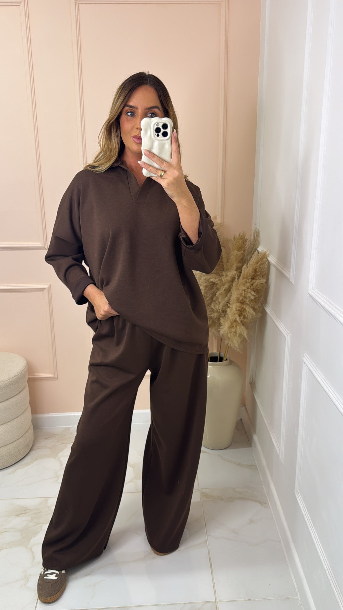 HATTIE brown relaxed fit lounge set