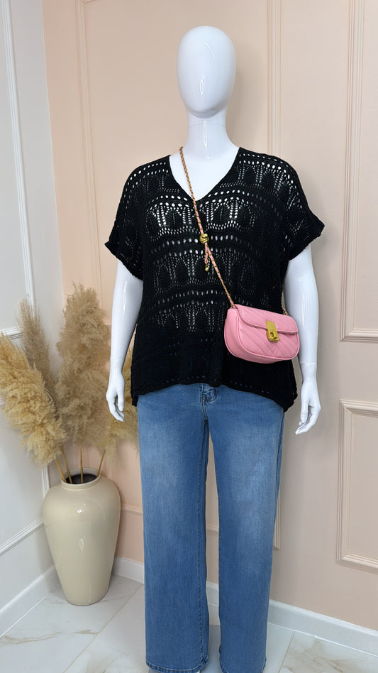 LOUISE black crochet top