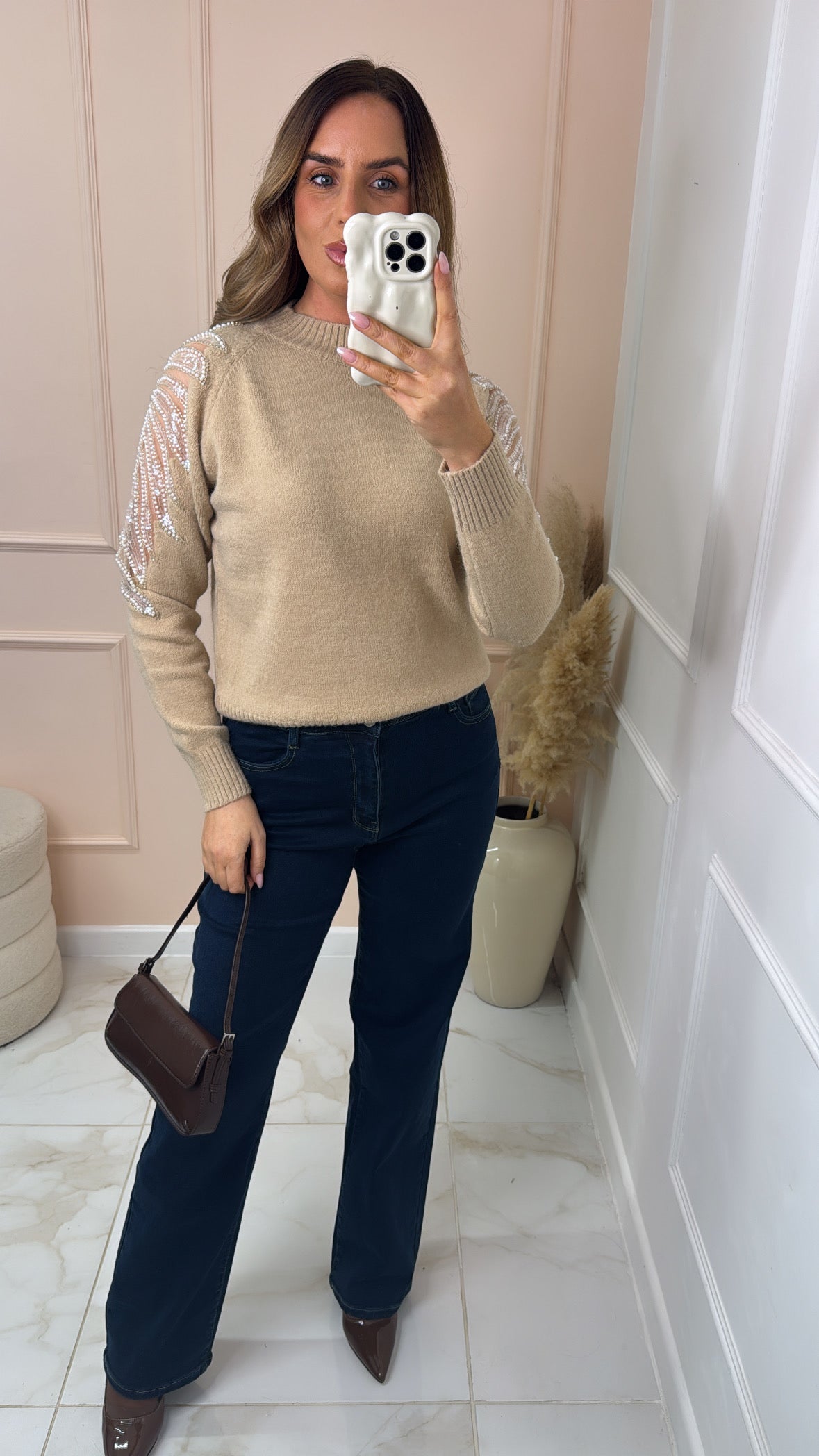 NADIA dark wash high waisted straight leg jeans