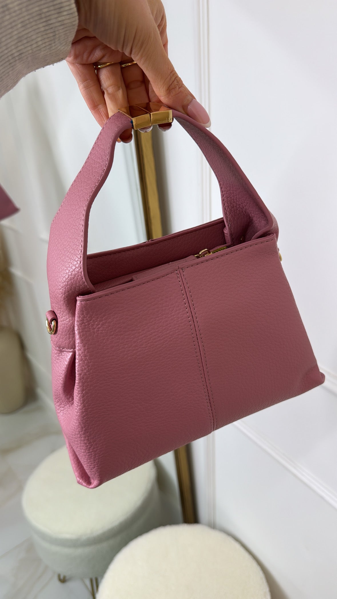 POLLY dusty pink small grab bag
