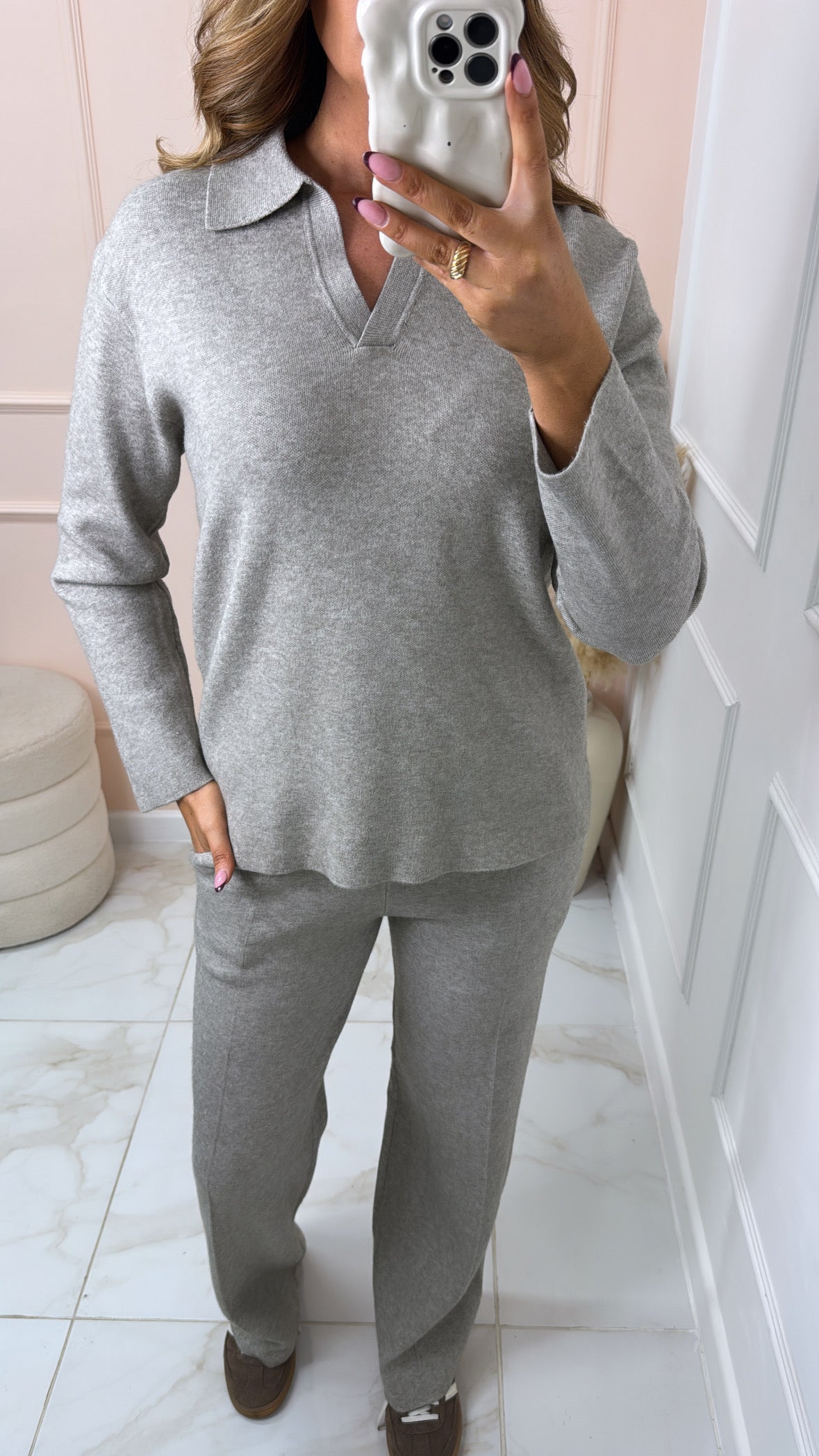 MATILDA beige collared lounge set