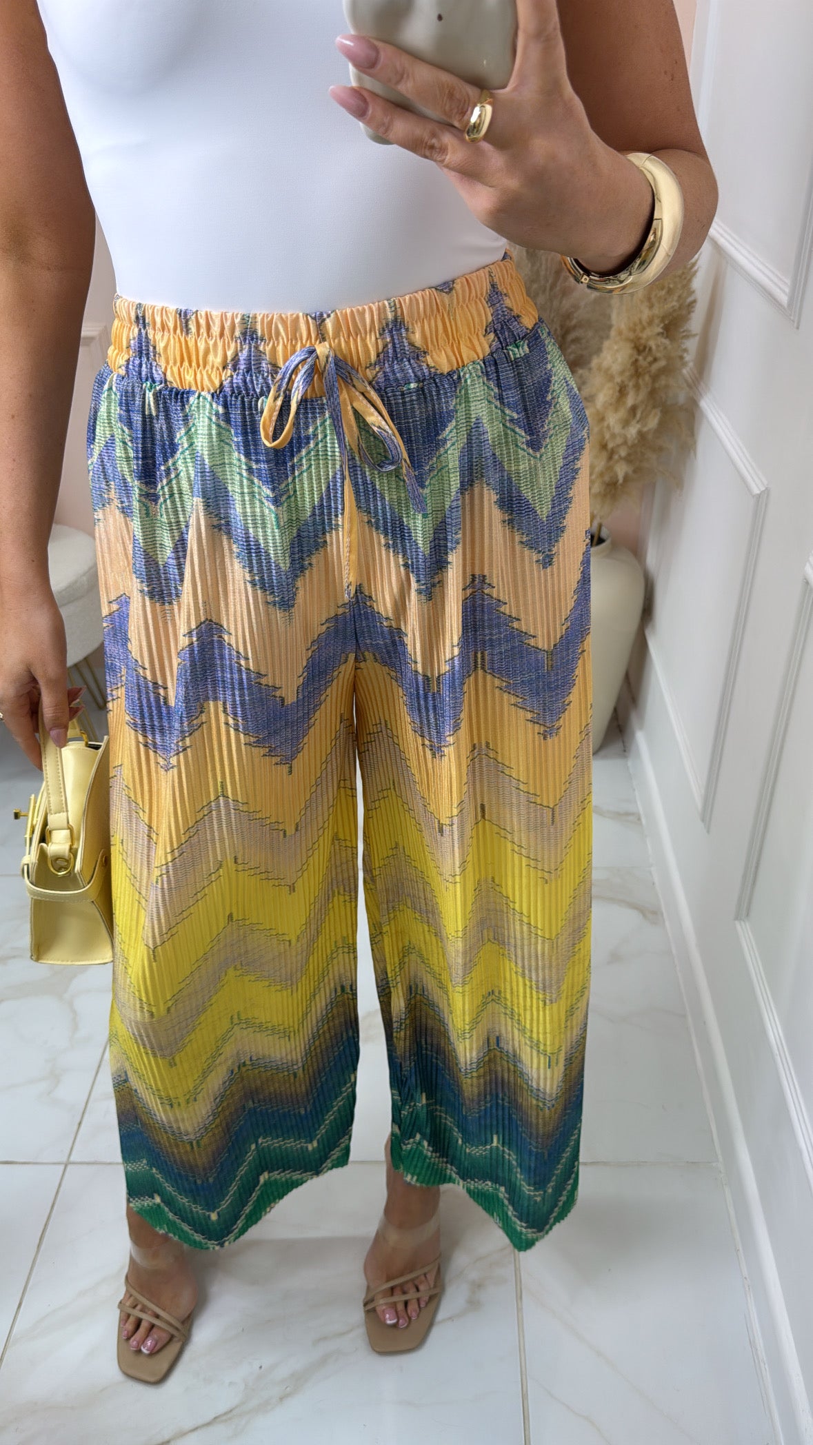 PAIGE yellow zig zag print trousers
