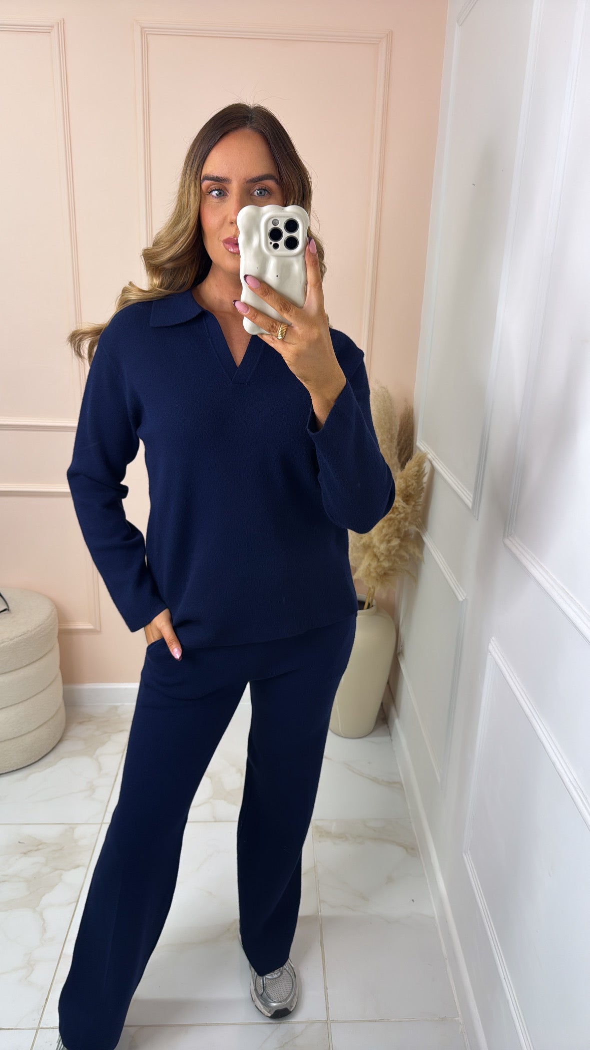 MATILDA navy collared lounge set