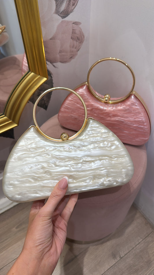 ROSIE white resin look bag