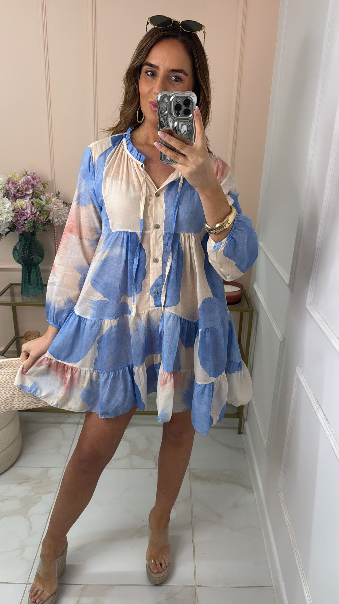 HOLLIE blue floral beach dress