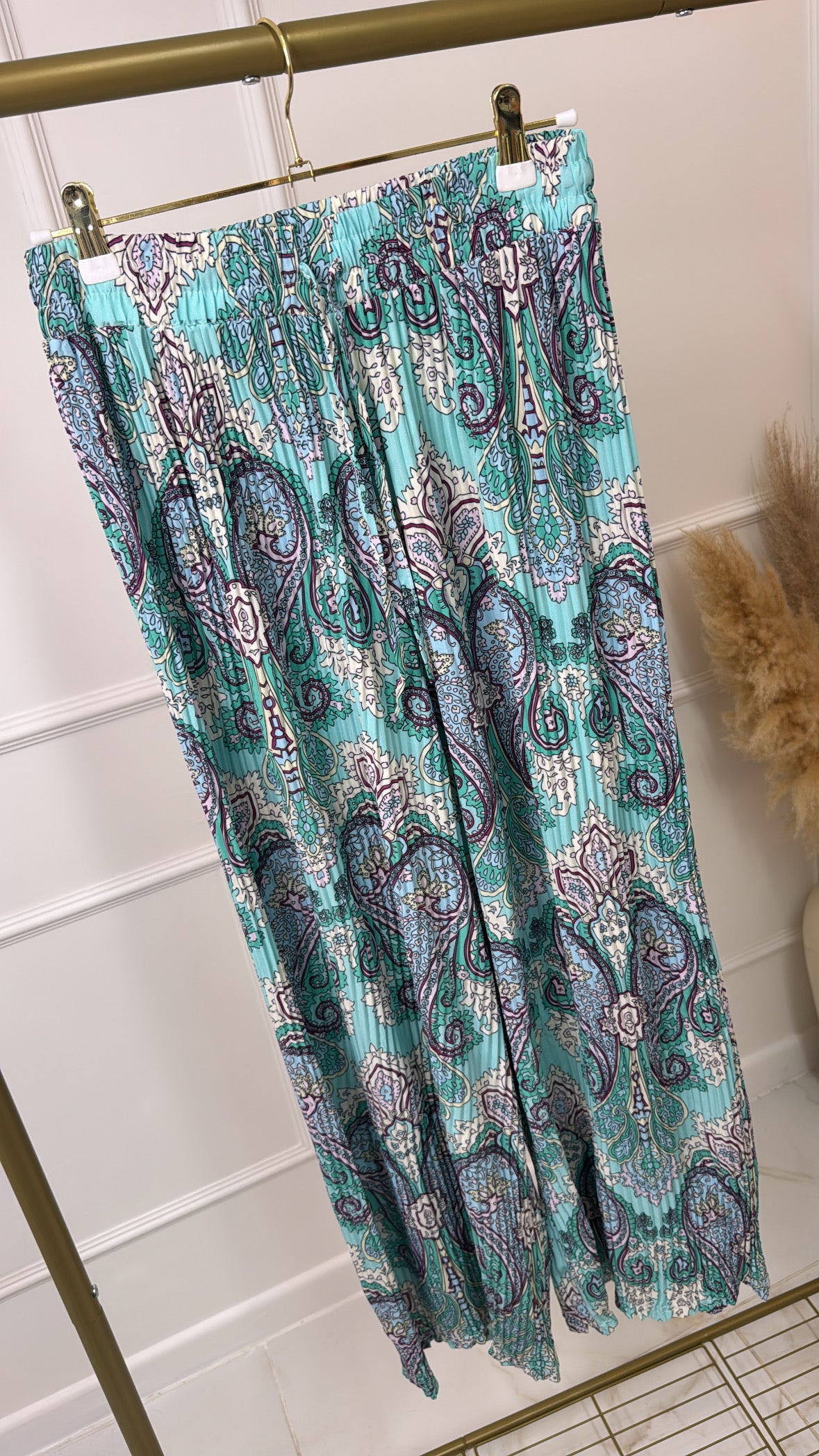ORLA mint paisley trousers