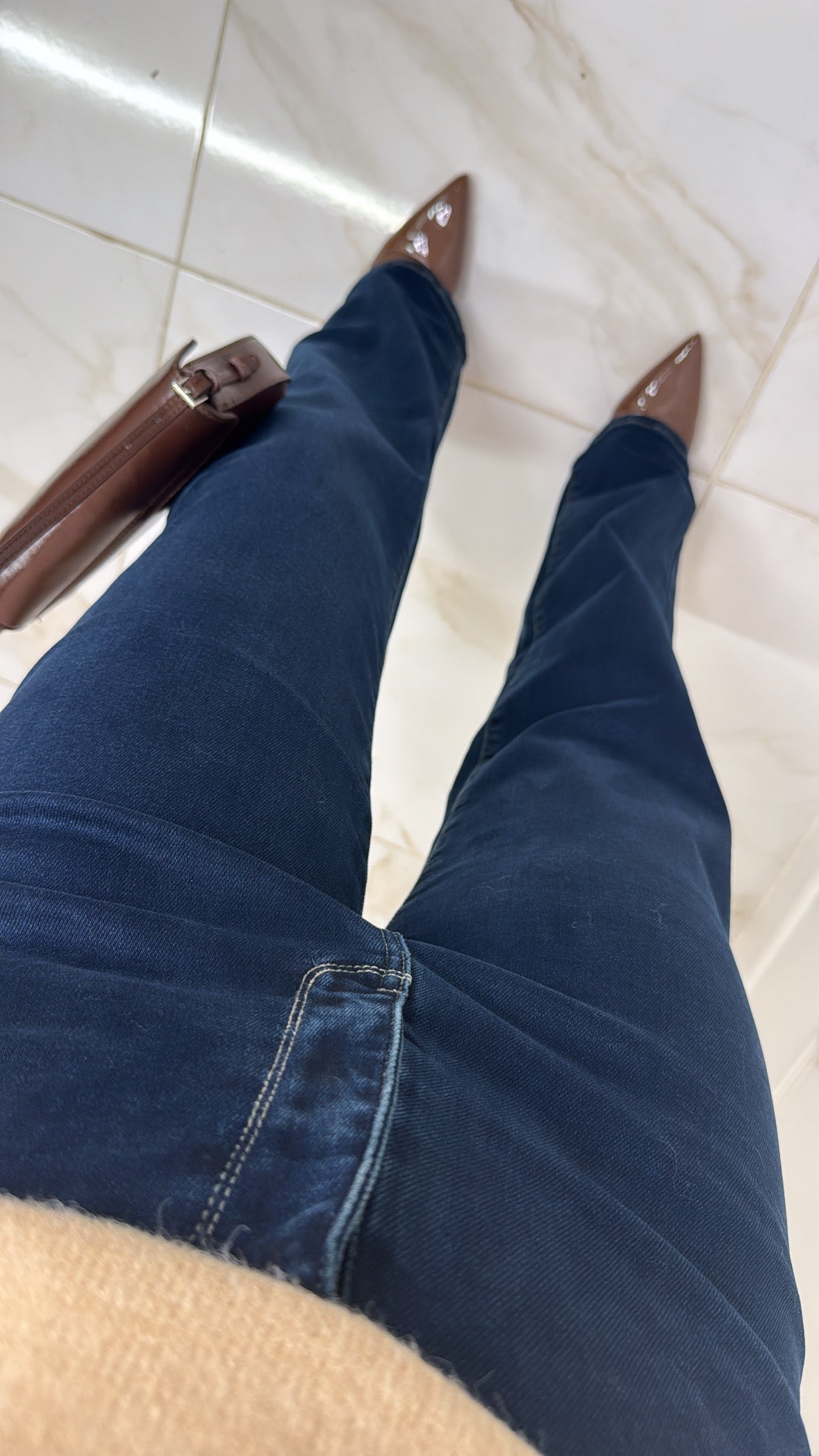 NADIA dark wash high waisted straight leg jeans