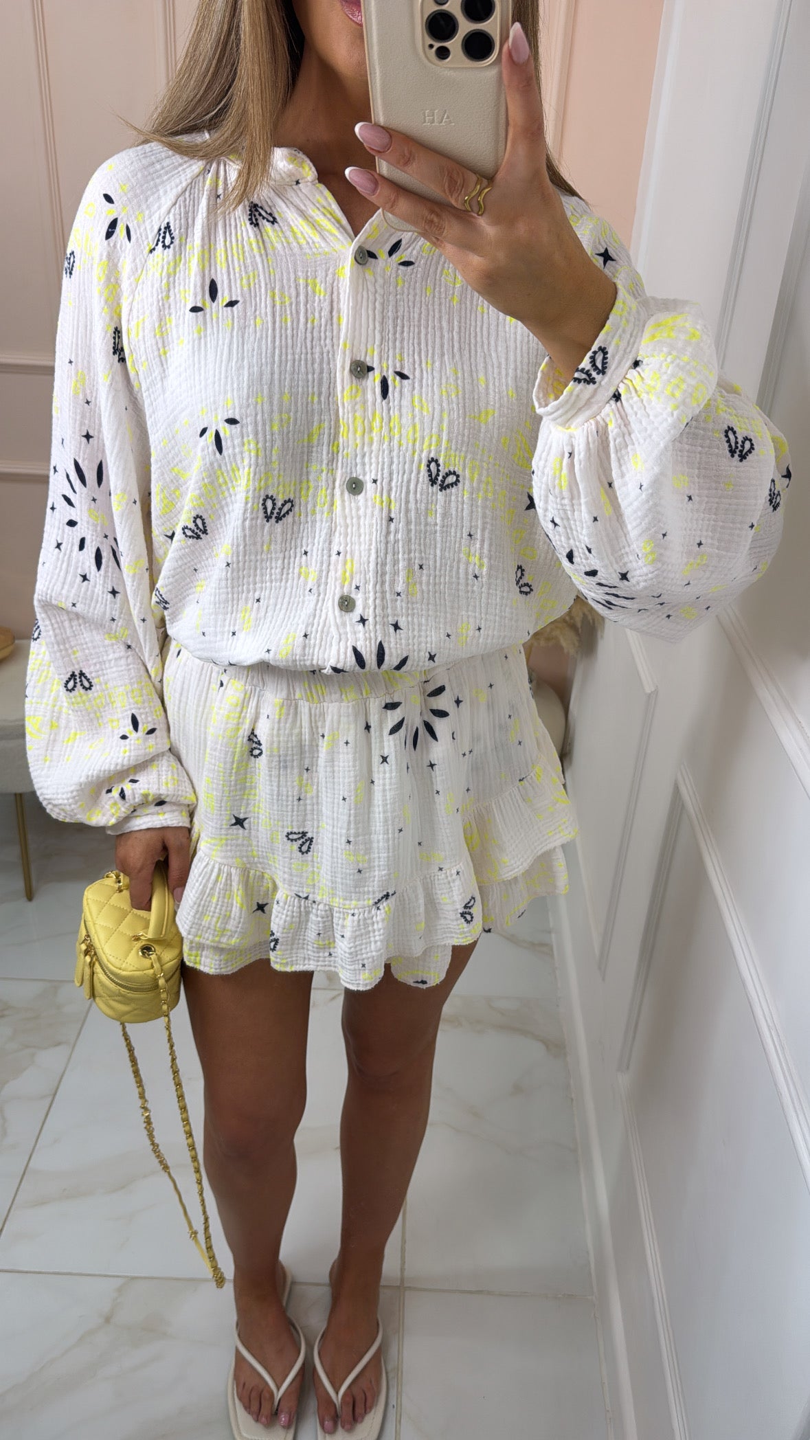 JOJO white bandana print skort co-ord