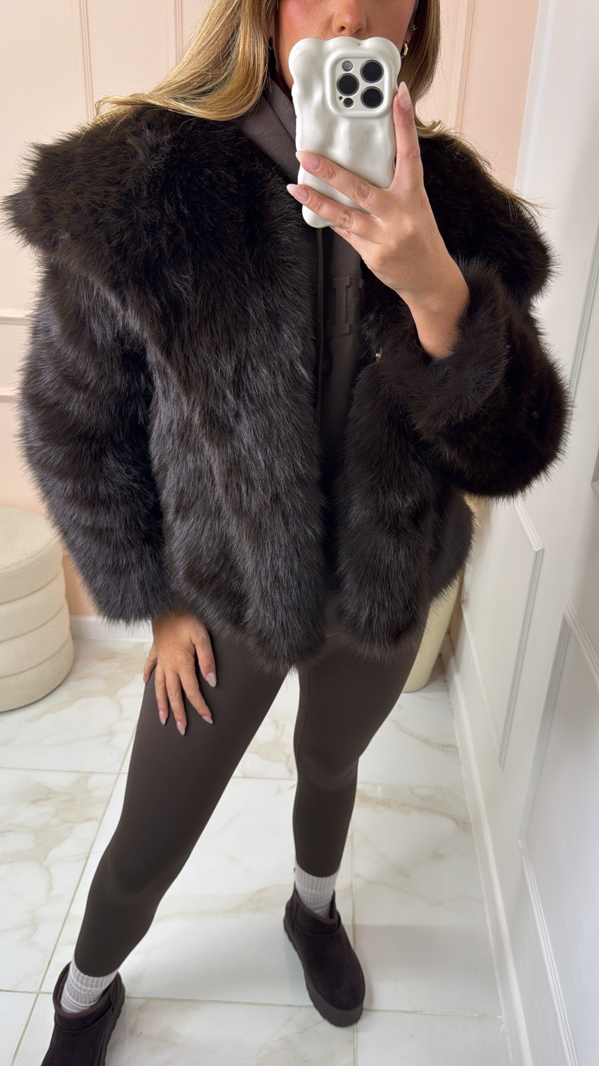 KEELEY brown faux fur soft jacket