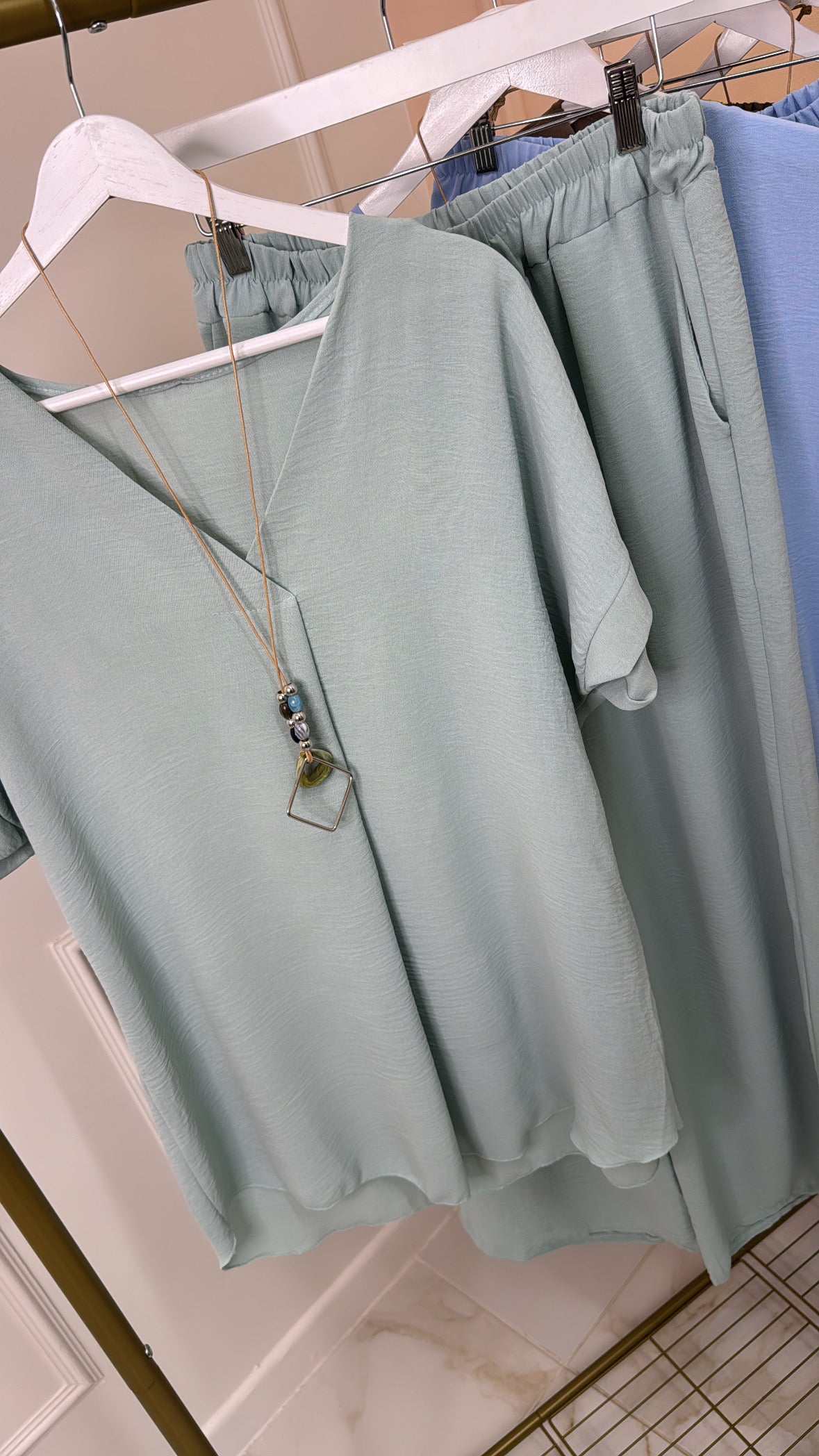 JASMINE mint necklace trouser co-ord