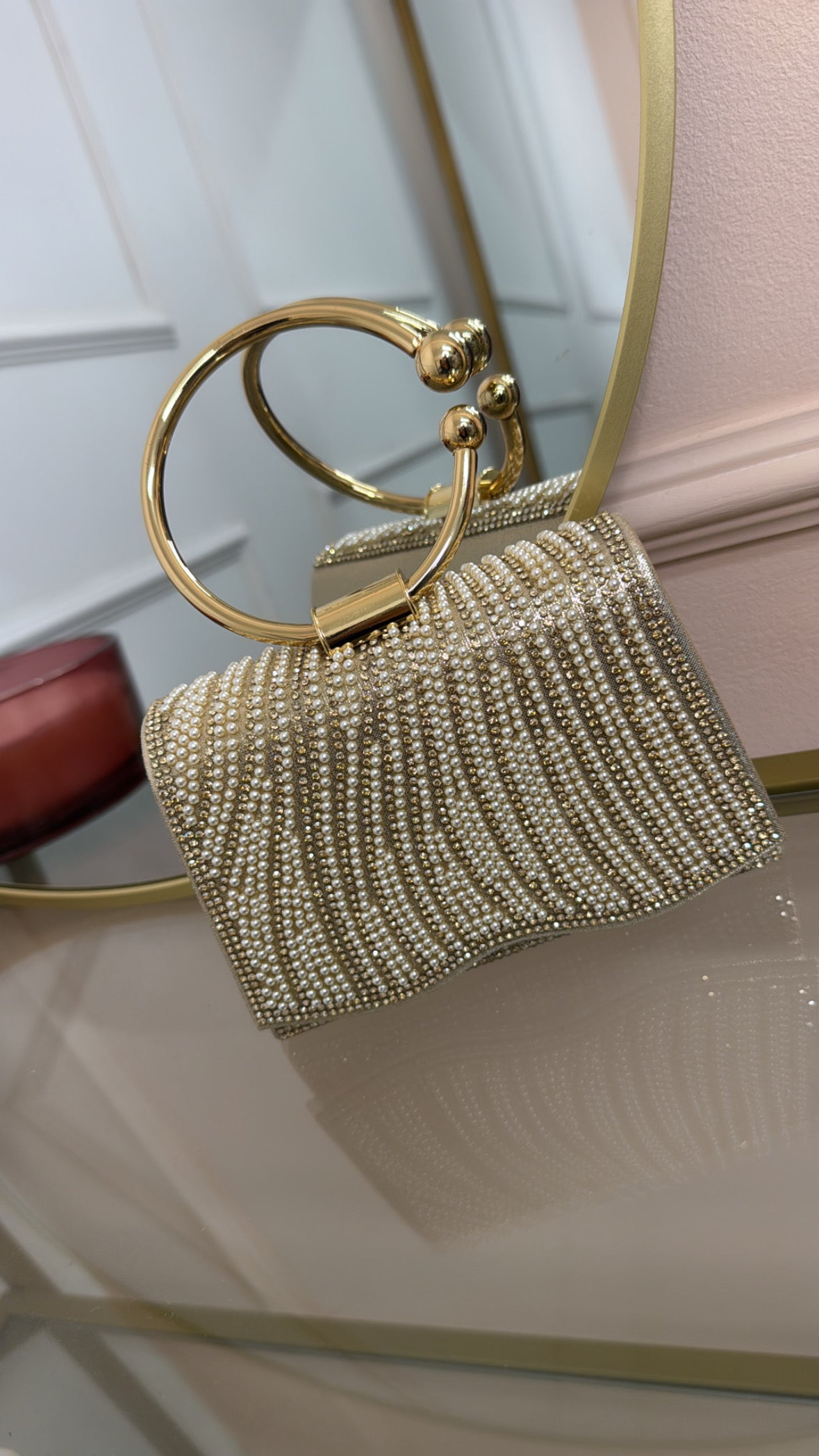 FREYA gold embellished mini grab bag