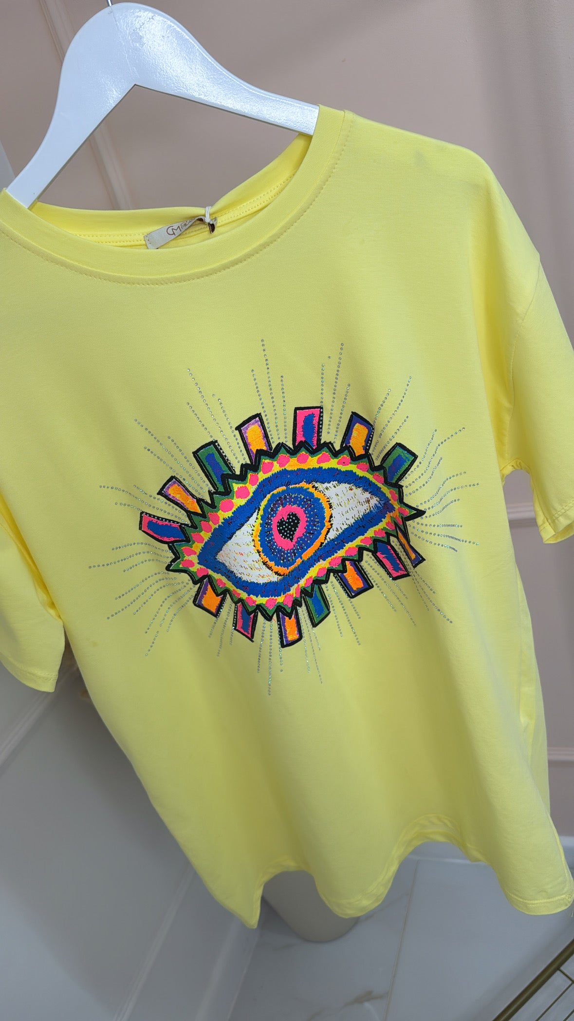 NINA yellow eye graphic t shirt