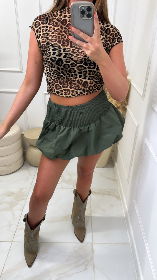 CALLIE khaki bubble skirt