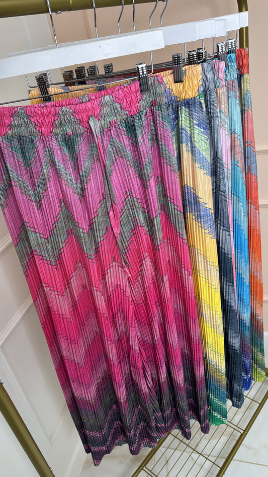 PAIGE fuchsia zig zag print trousers