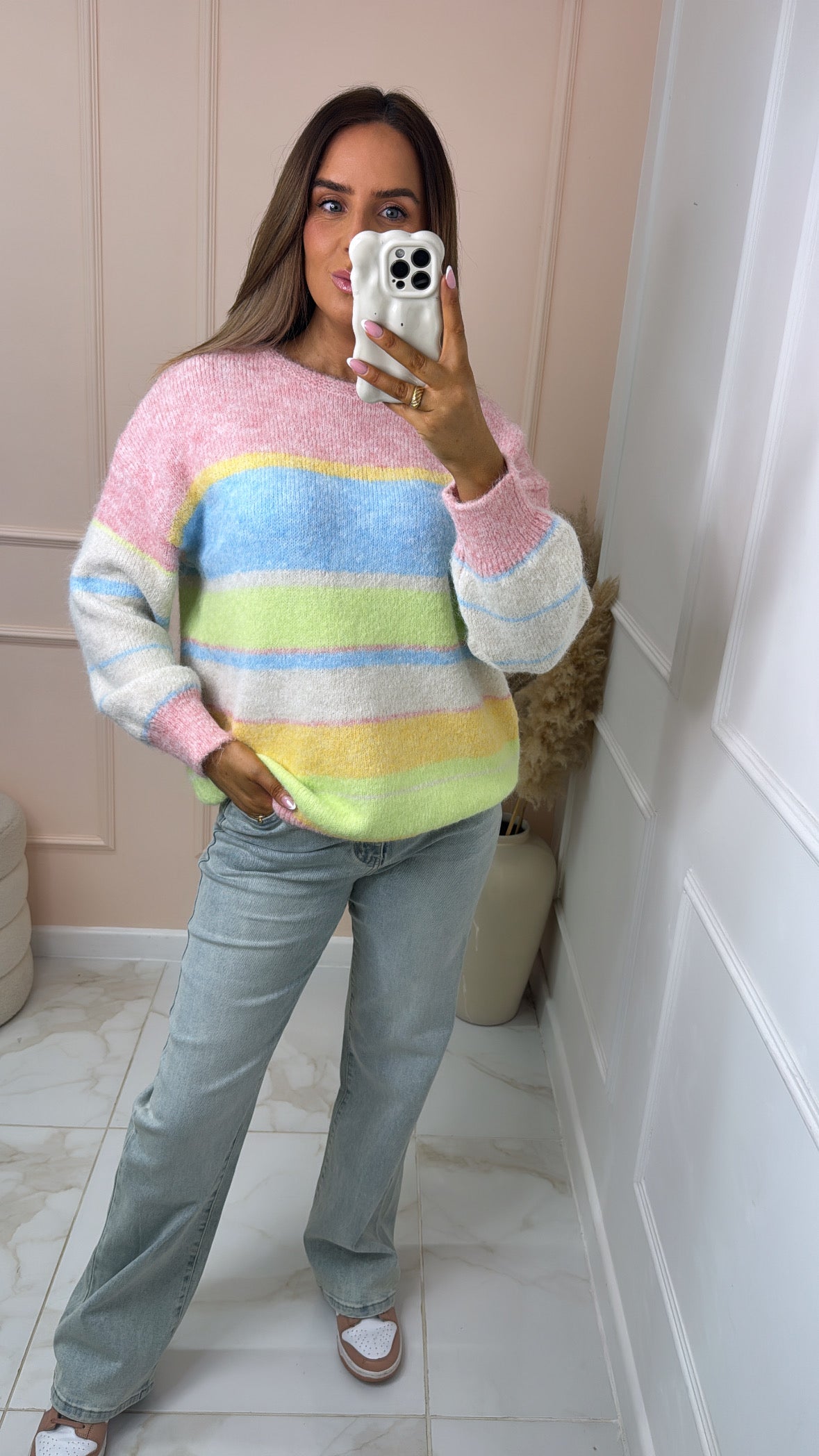 LOTTIE pastel stripe soft knit jumper
