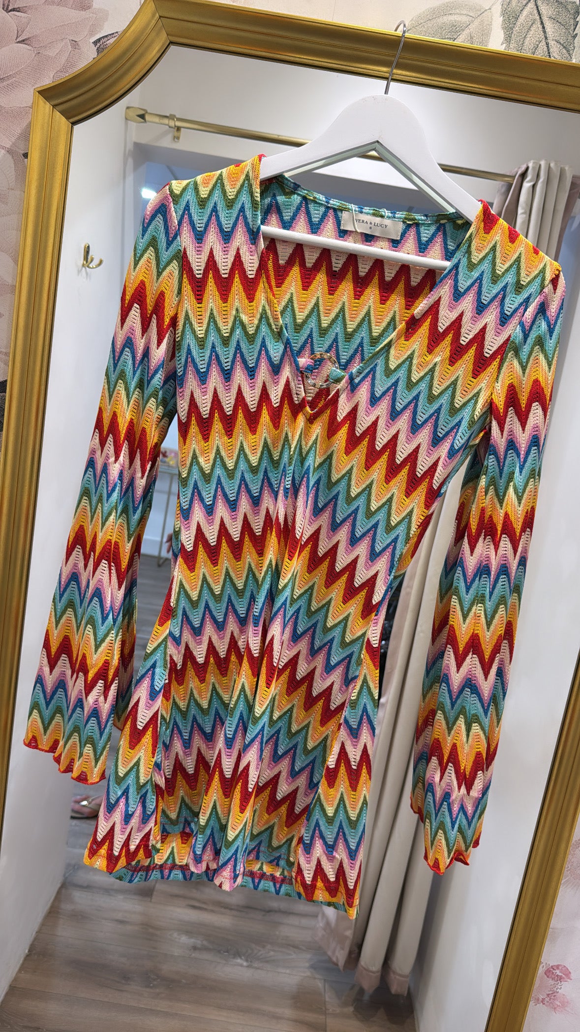 SARAH multi crochet mini dress