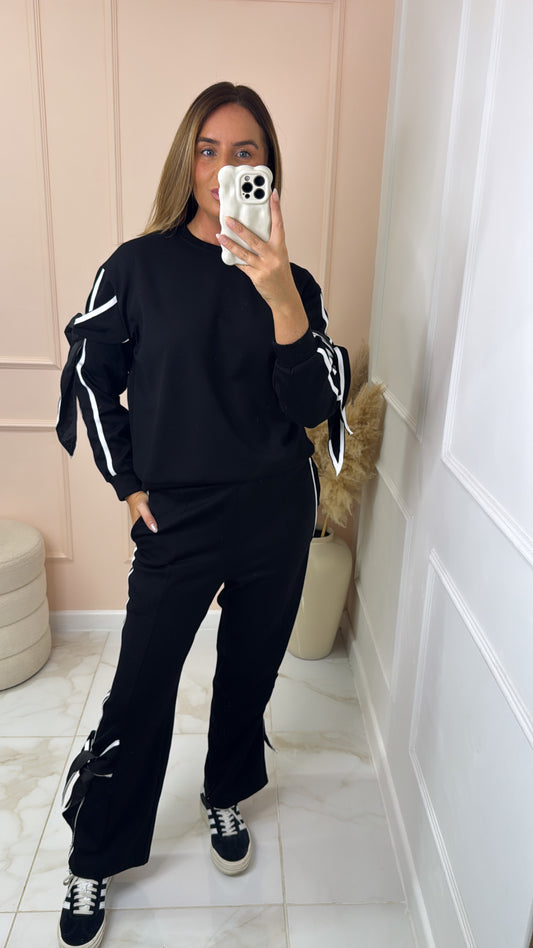 CHERYL black tie detail lounge set