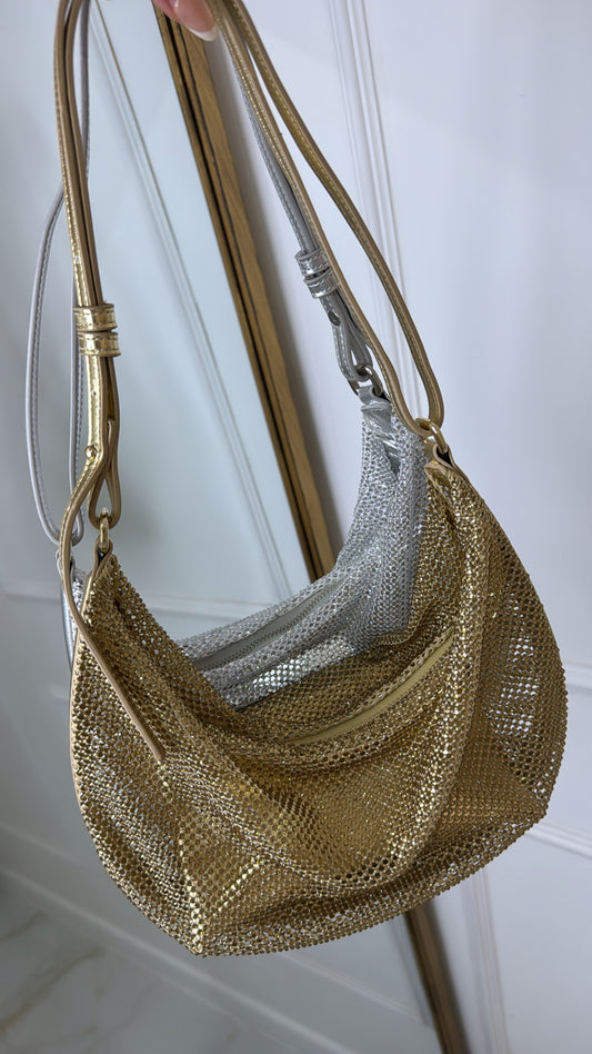 QUINN gold chainmail shoulder bag