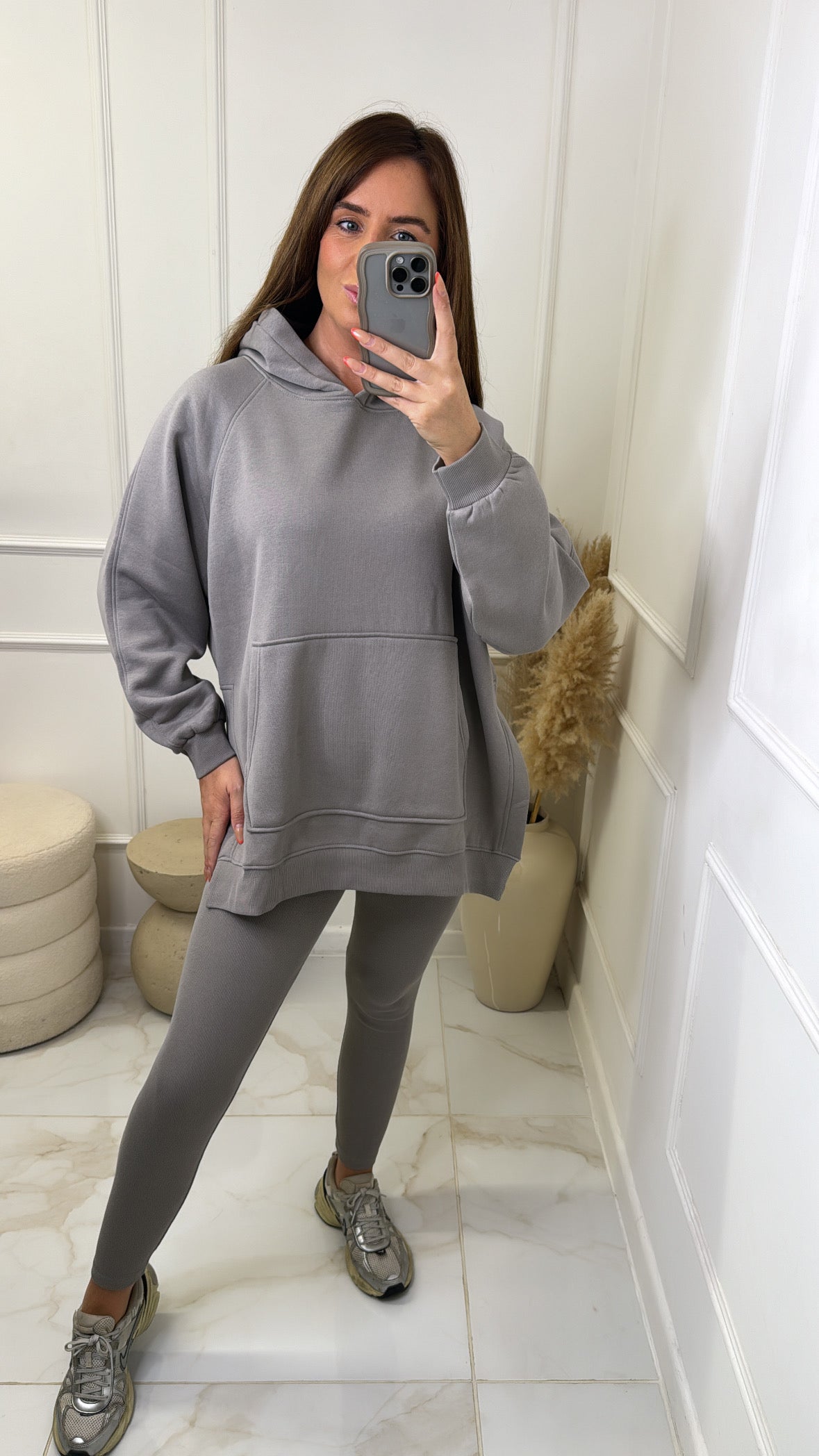 HALLIE dove grey hoodie & legging lounge set