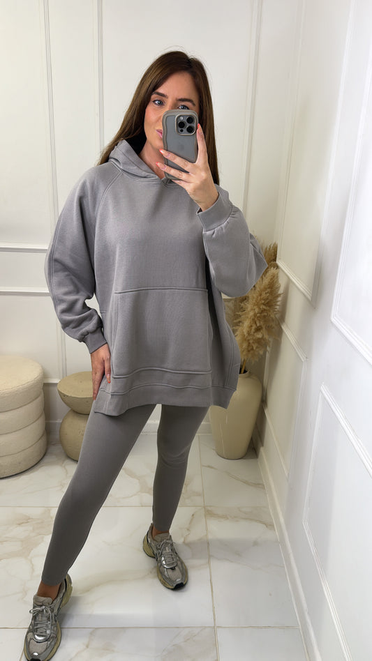 HALLIE dove grey hoodie & legging lounge set