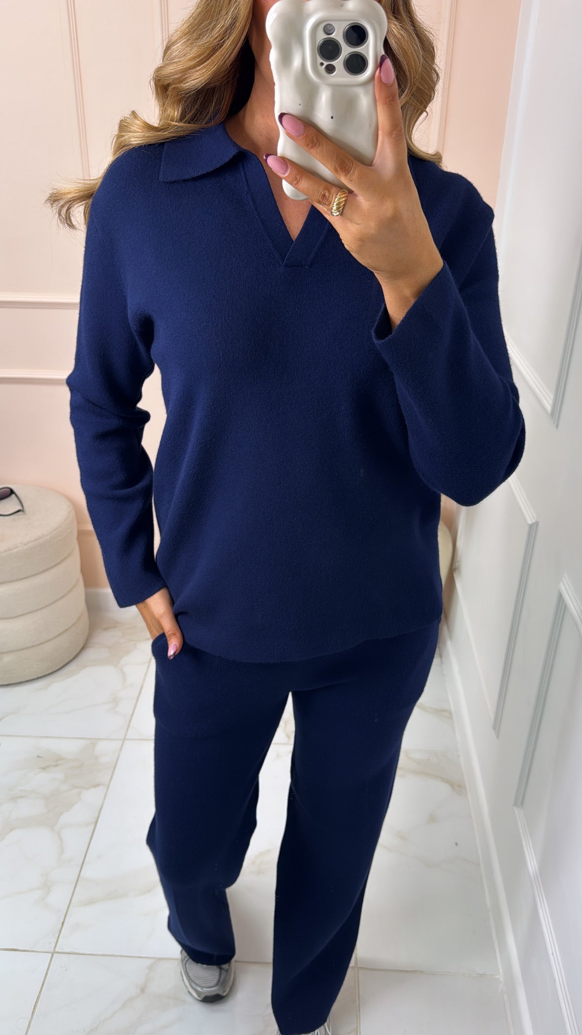 MATILDA navy collared lounge set