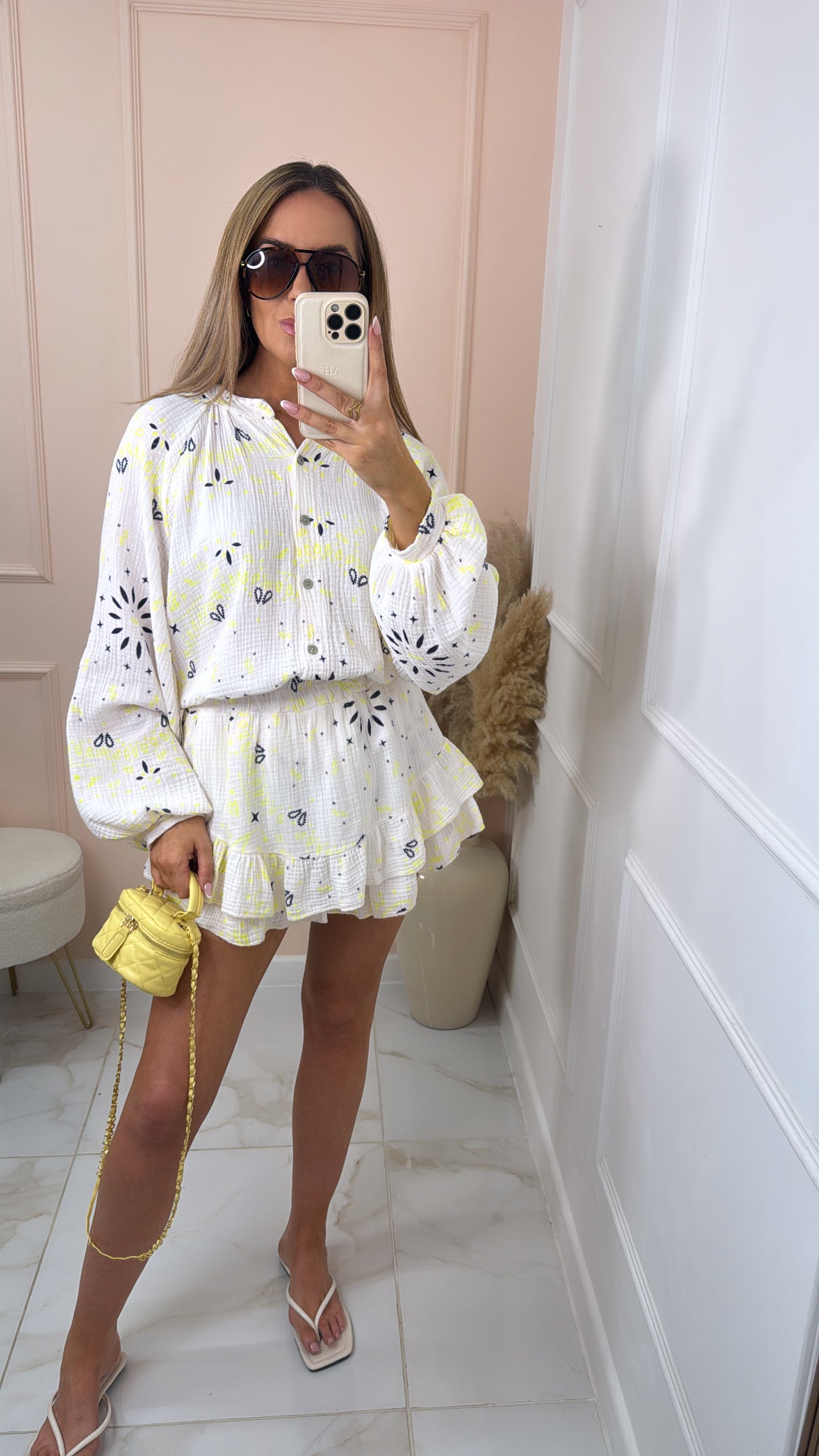 JOJO white bandana print skort co-ord