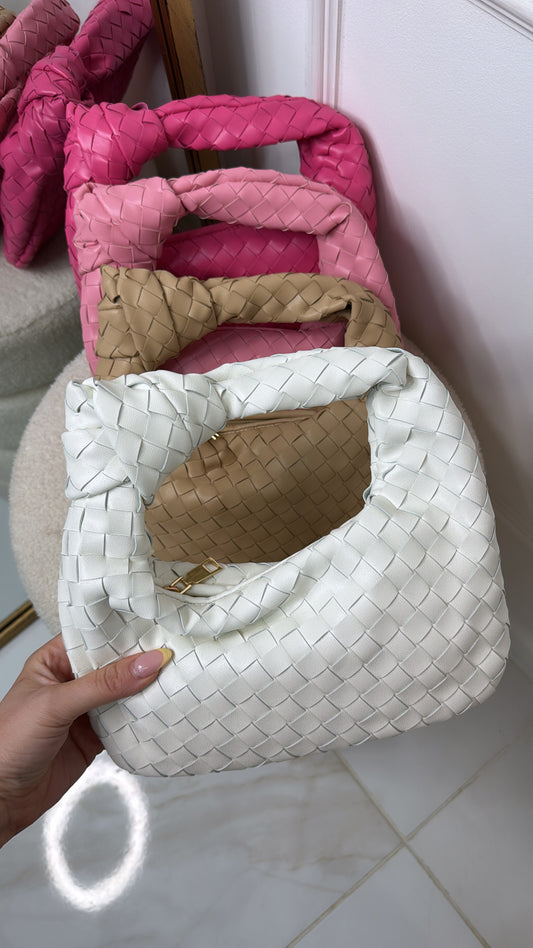GRACIE white woven grab bag