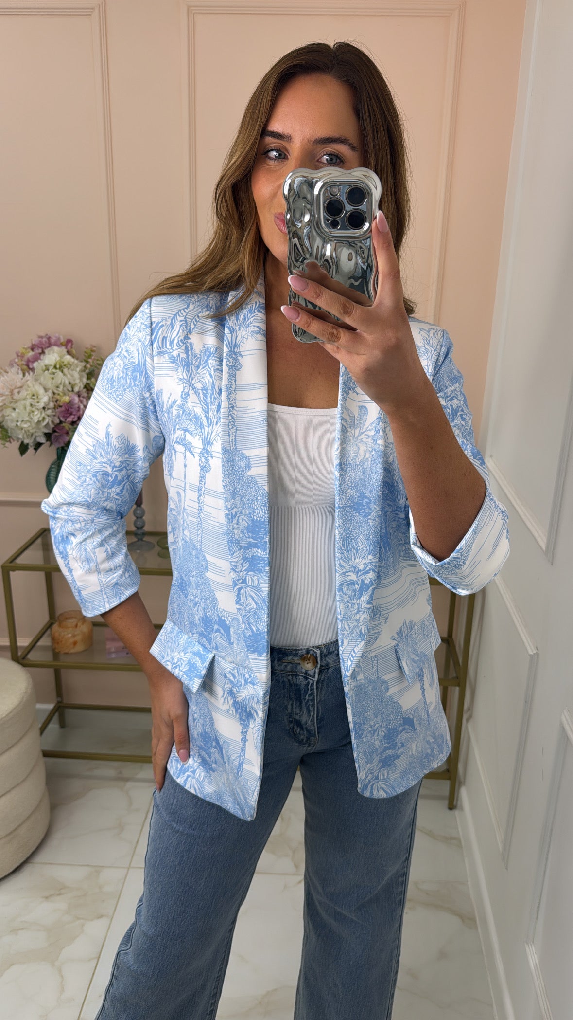 DANA blue printed blazer