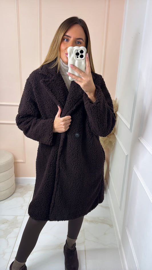 CHLOE brown oversized teddy coat