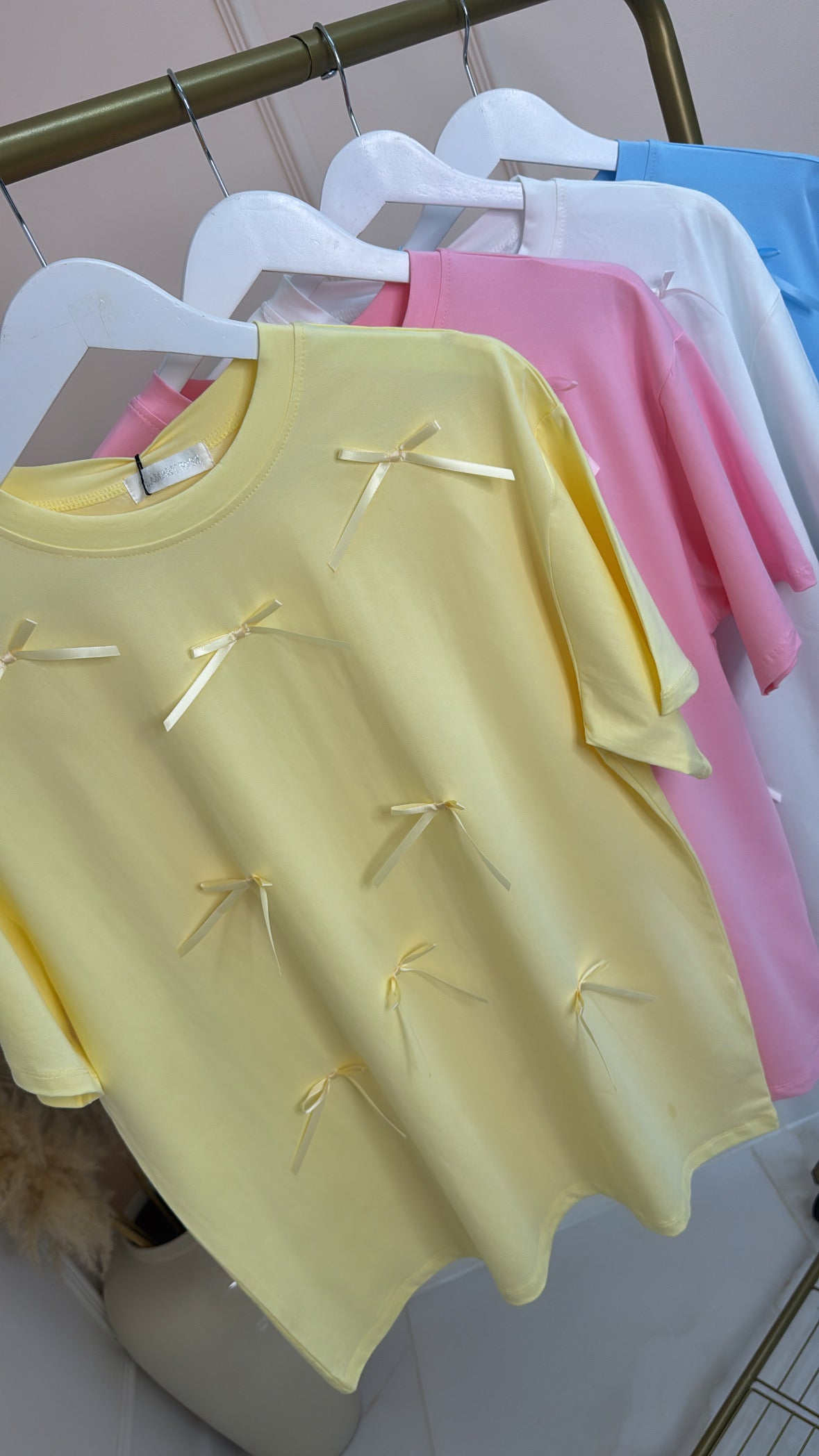 KAYLA lemon ribbon bow t-shirt