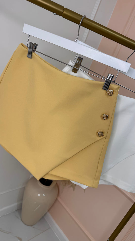 WILLOW buttermilk button wrap skort