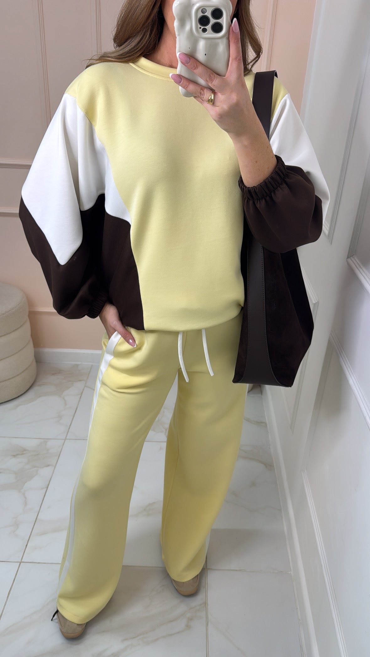 ELOUISE lemon colour block lounge set