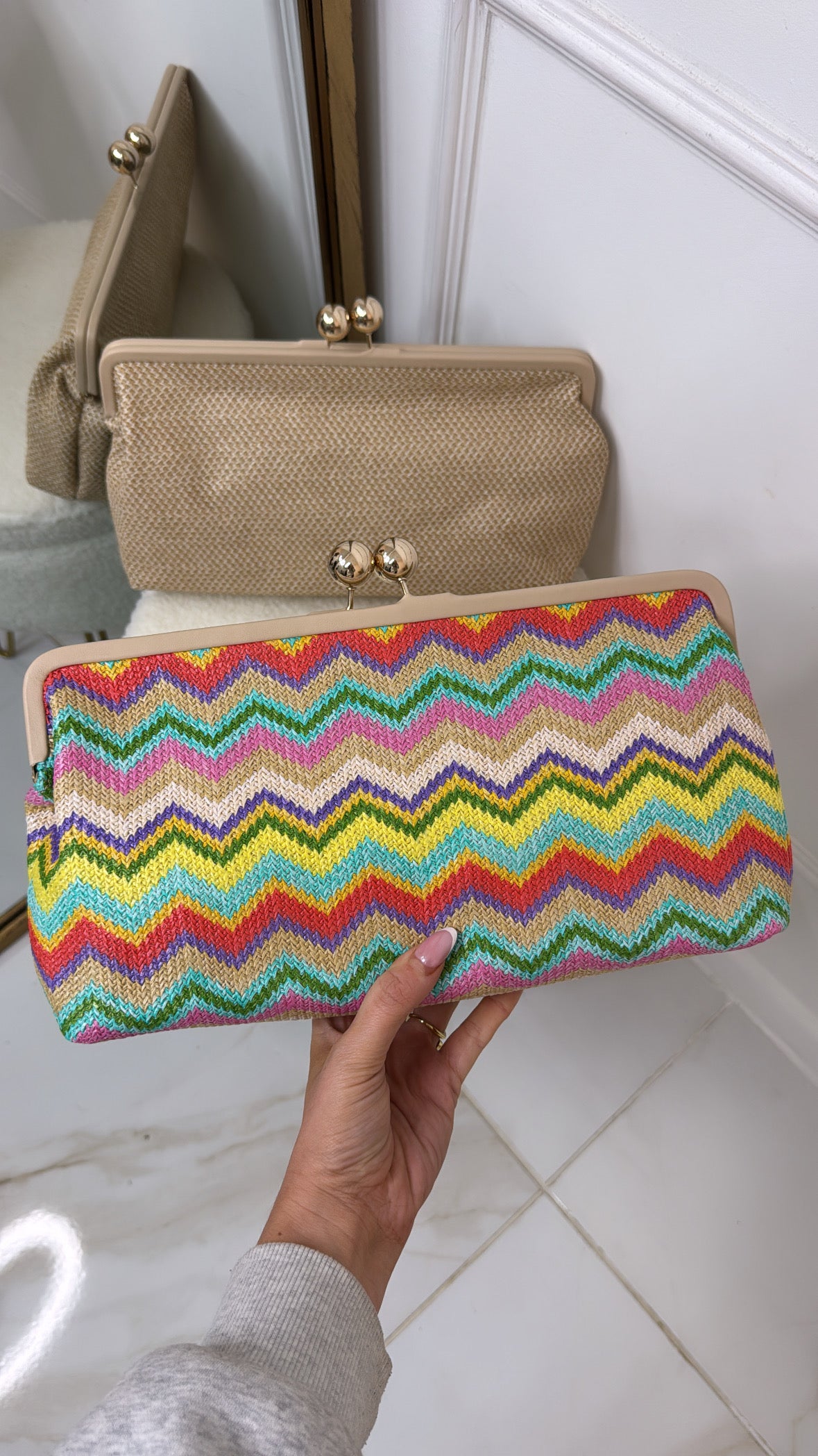 SERENITY muti zig zag clutch bag