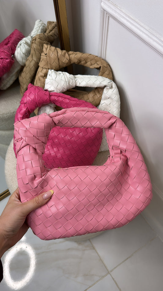 GRACIE baby pink woven grab bag
