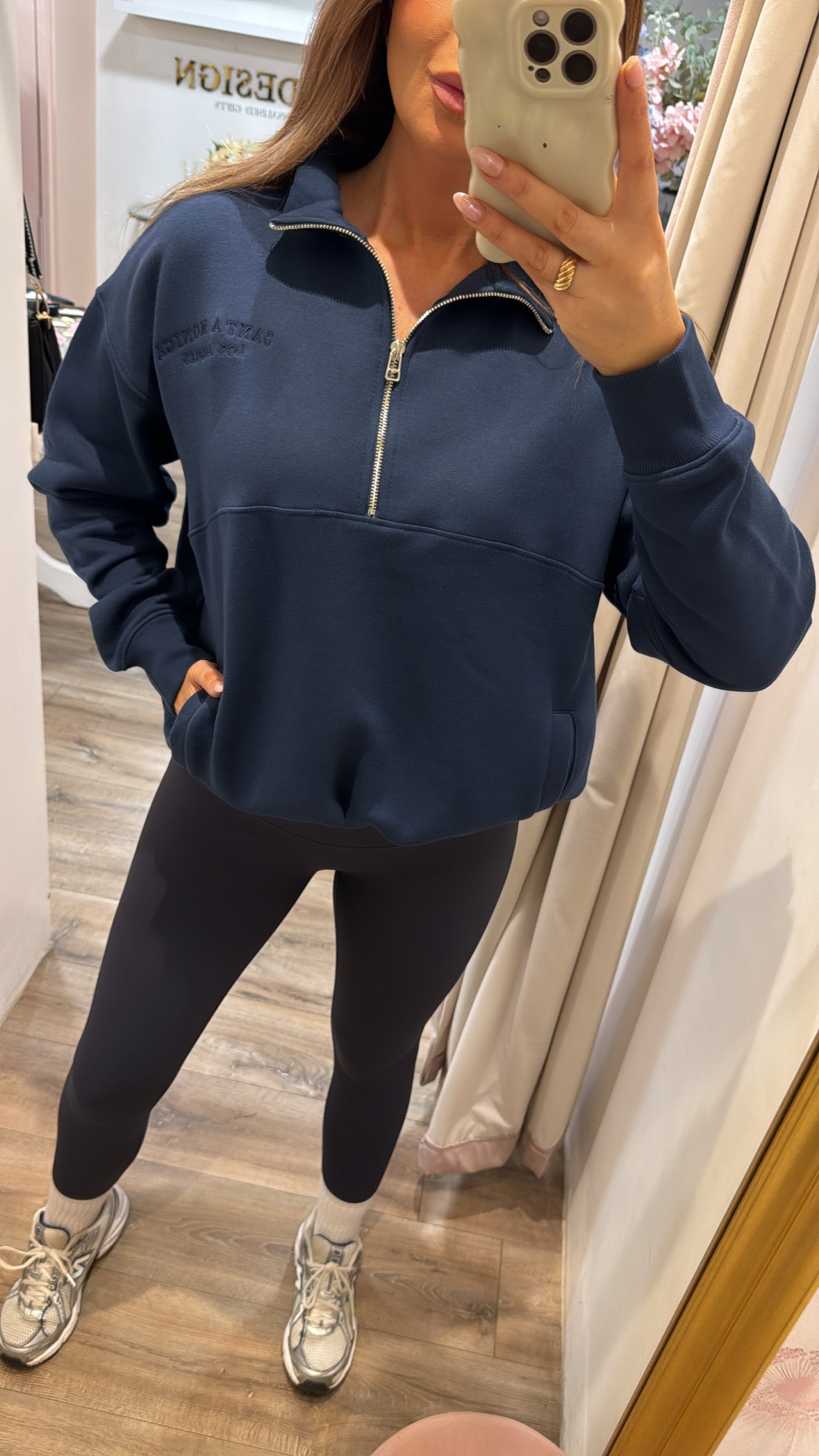 FLO santa monica navy half zip sweatshirt