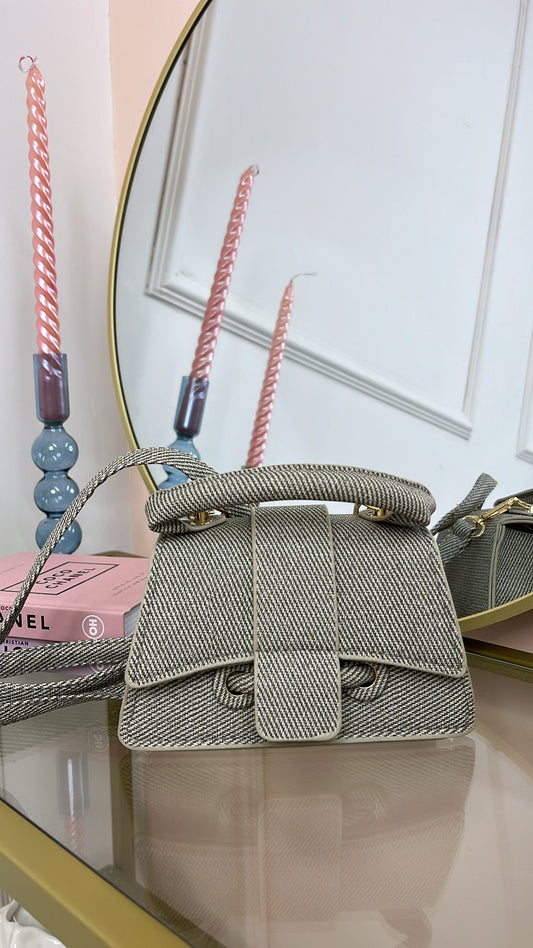 LUCIA grey textured mini bag