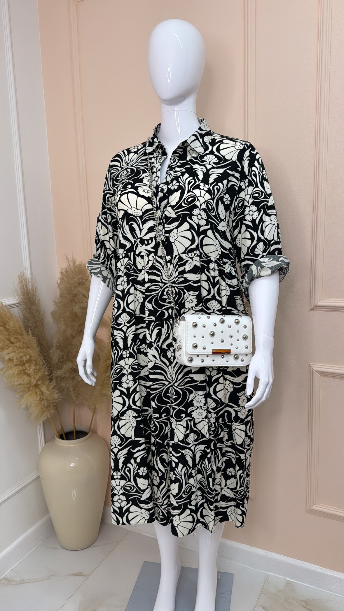 ARIA black floral summer dress