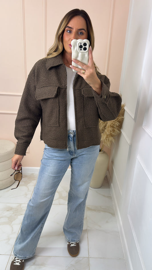 JILLIAN brown teddy utility jacket