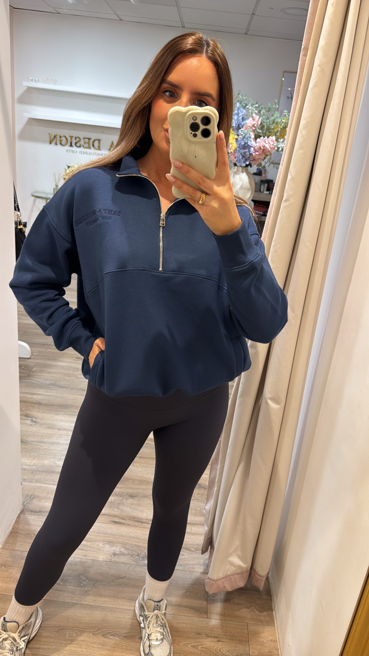 FLO santa monica navy half zip sweatshirt