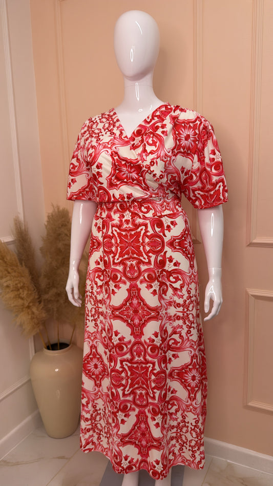 MELISSA red paisley maxi dress