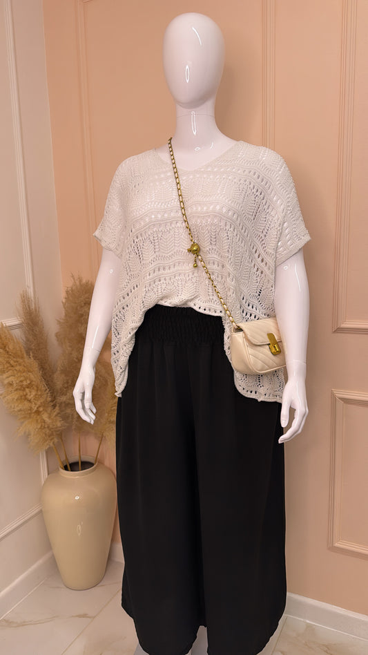 LOUISE white crochet top