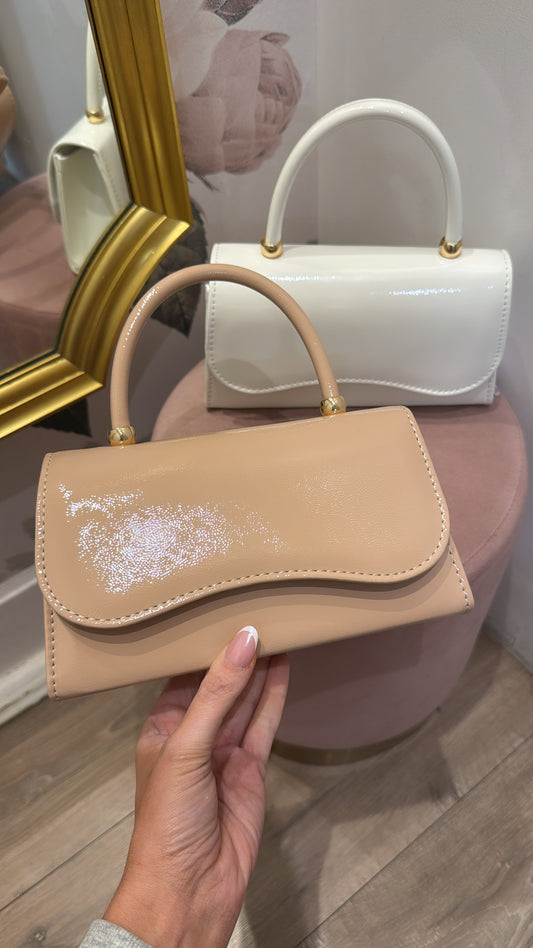JESS beige fold over grab bag