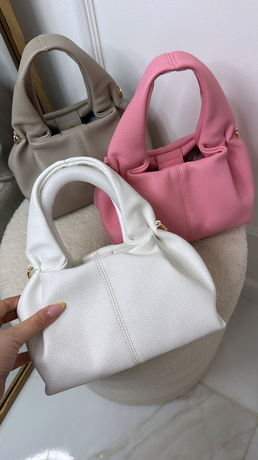SARA white gathered grab bag