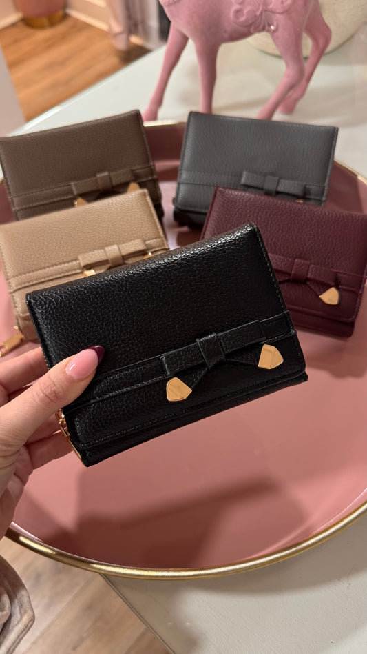 LARISSA black bow detail purse