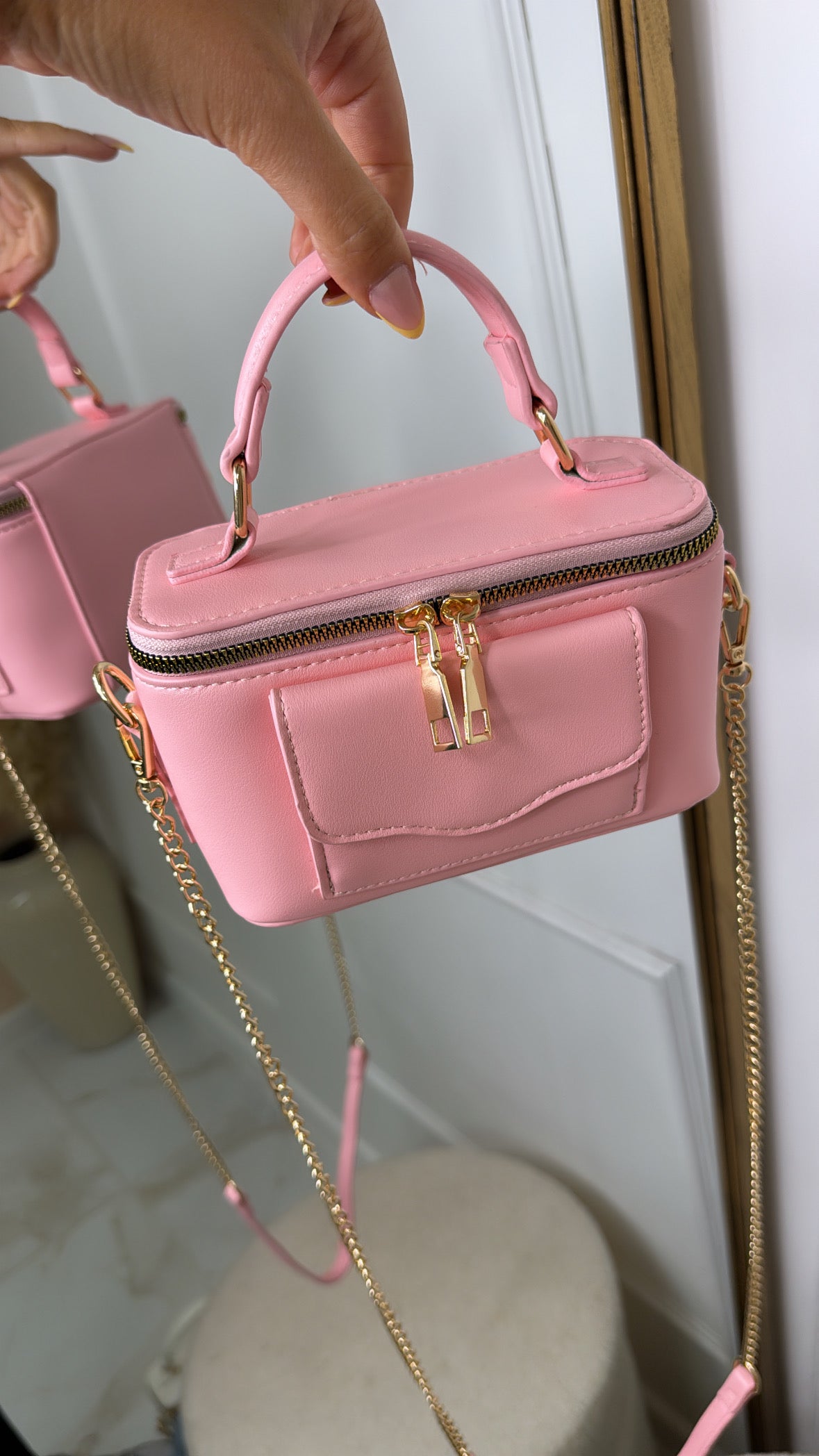 BROOKE pink vanity grab bag