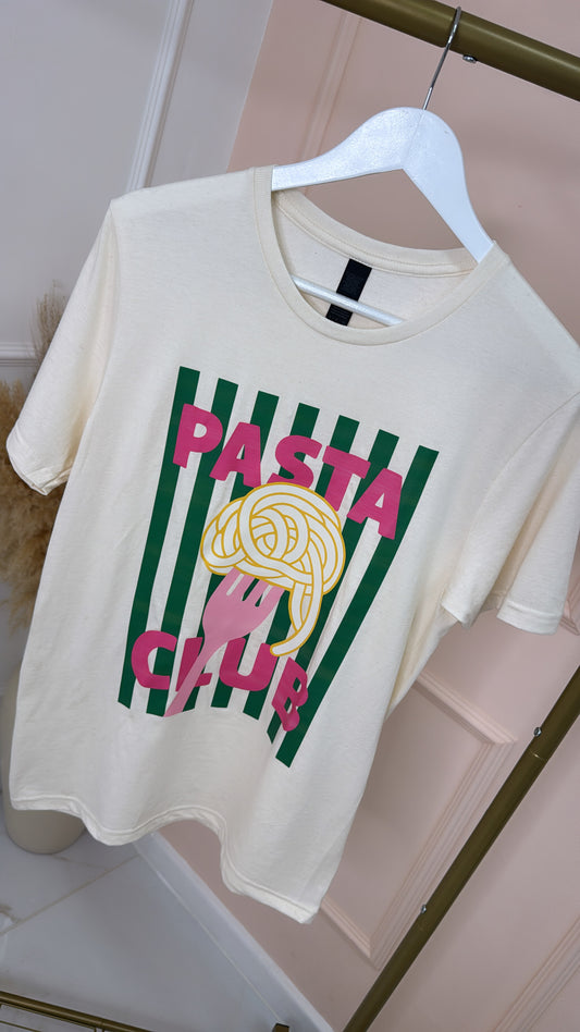 KAITLYN beige pasta club t-shirt