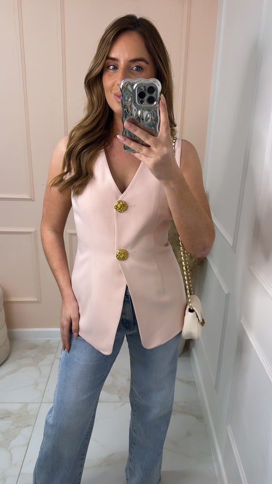 JASMINE pink tailored waistcoat